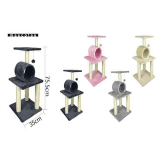 Genérico - Torre Rascador Para Gato Árbol Juguete 75x35cm Beige