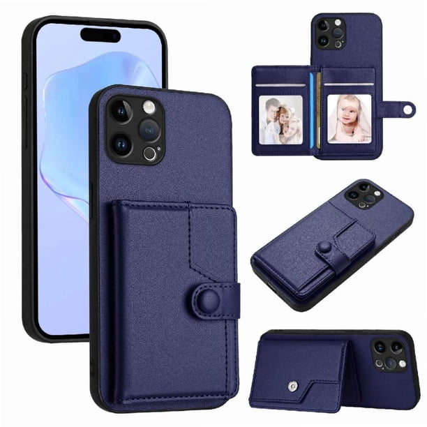FOXDOCK Funda para iPhone 12 pro con Bloqueo RFID - Diseño Elegante con Cierre de Botón