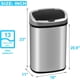 thumbnail image 3 of Bote de basura Bigacc 50 L/13 galones de acero inoxidable plateado, 3 of 9