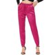 thumbnail image 1 of Pantalones de Satén para Mujer INSPIRE CHIC con Cordón, Cintura Elástica, Pierna Recta, Largo al Tobillo, Joggers Elegantes con Bolsillo L Rosa Fucsia, 1 of 4