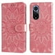 thumbnail image 3 of Funda tipo cartera FOXDOCK para Honor 50 , diseño girasol en relieve, cuero PU, cierre magnético, soporte y tarjetero, 3 of 5