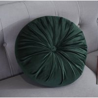 Todo Hogar Santiago De Chile - Cojin Velvet Liso Verde Oscuro