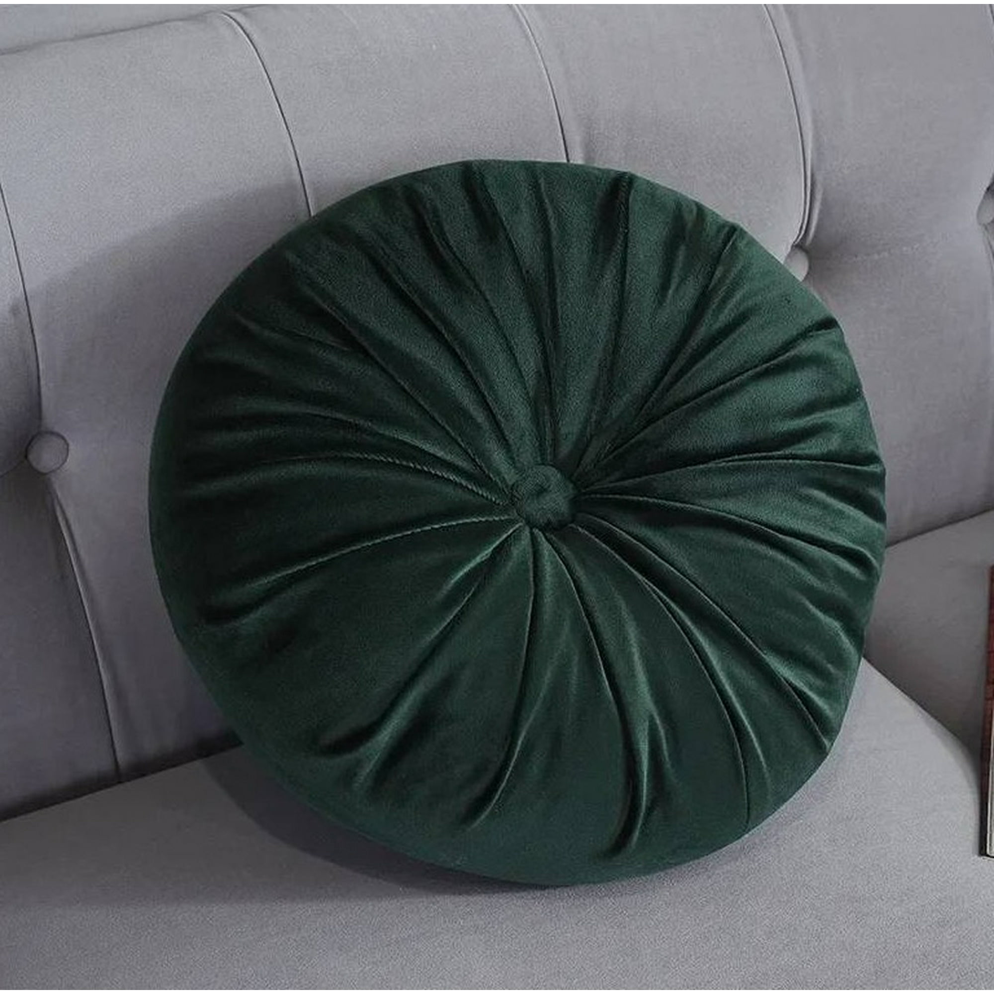 Todo Hogar Santiago De Chile - Cojin Velvet Liso Verde Oscuro
