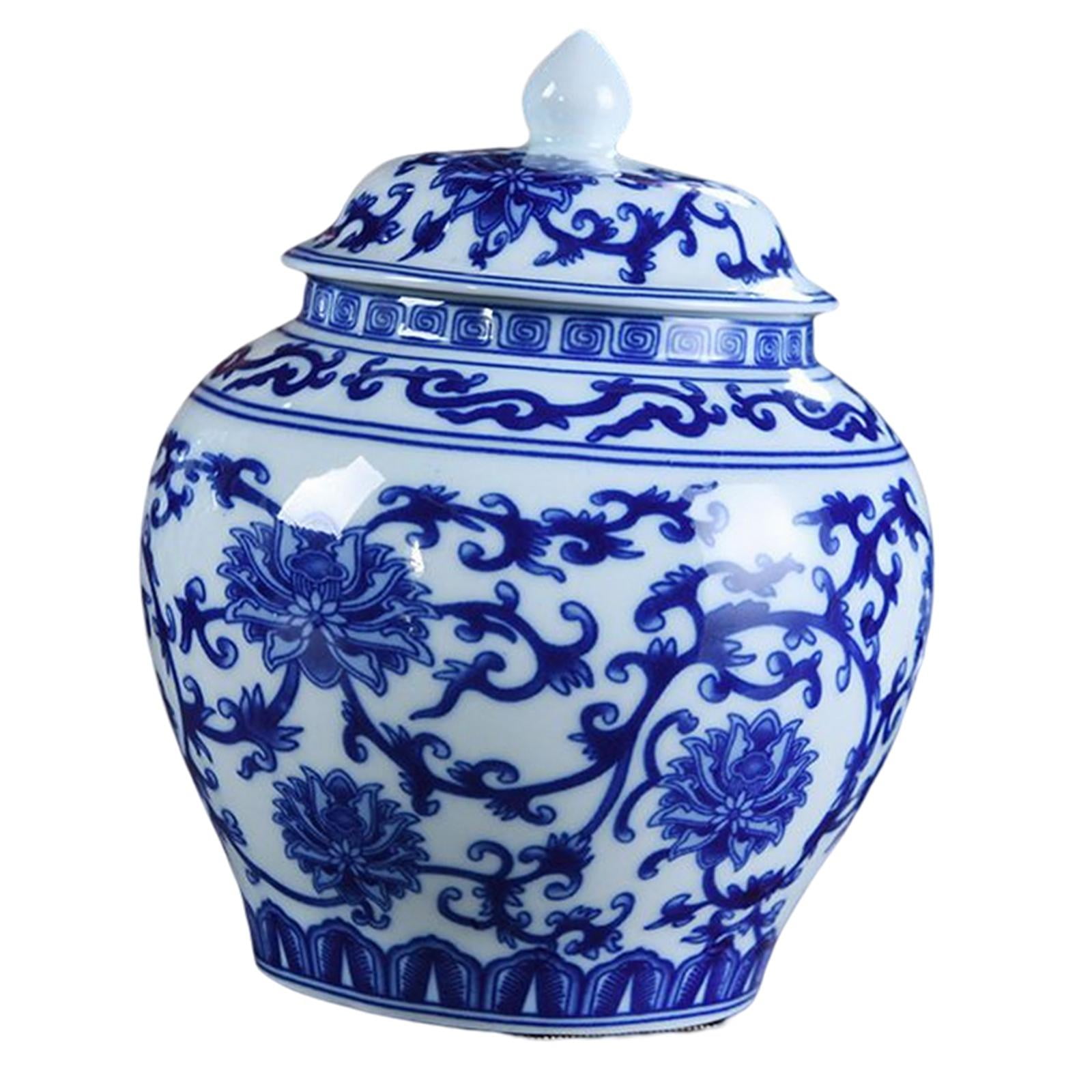 Magideal - Jarrón De Cerámica De Ciruela China, Tarro De Almacenamiento De Té, Tarro De , Regalo Para Bodas, Fiestas, Decoración De Oficina En Casa, Pieza M