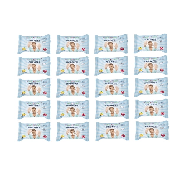 Toallitas de mano HANDI DANDI antibacterianas con aroma a limón 20x10 uds