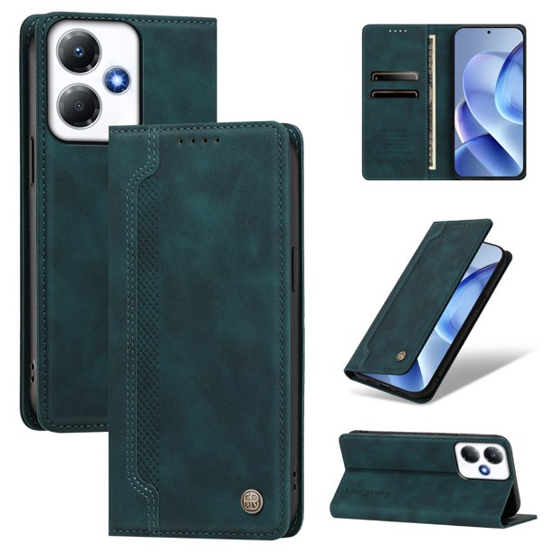 Funda Billetera para Infinix Hot 30 Play Imán y Resistente Verde