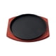 thumbnail image 1 of Plato de hierro fundido con Base de madera/sartén para asar y redonda de tamaño Personal/para uso doméstico en , 23CM, 1 of 5