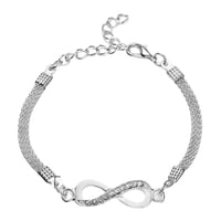 Ioensy - Pulsera Infinita De Diamantes De Imitación Cadena Ajustable Para Salir Con Mujeres Hombres Plata