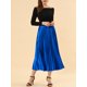 thumbnail image 5 of Falda de fiesta plisada midi con cintura elástica metálica para mujer de NOMADIC NOOK L Azul Real, 5 of 7
