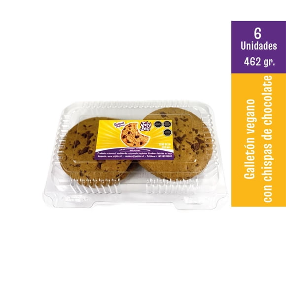 Galletón vegano con chispas de chocolate 6 unidades