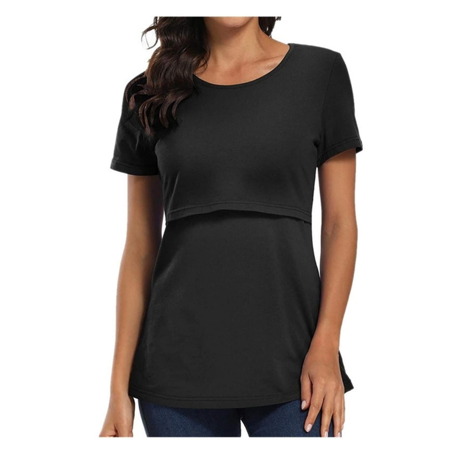 Kivara - Polera Lactancia Maternidad Ana Manga Corta Negra Negro L