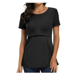 Kivara - Polera Lactancia Maternidad Ana Manga Corta Negra Negro L