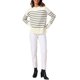 thumbnail image 2 of INSPIRE CHIC Suéter de Punto de Cuello Redondo a Rayas de Manga Larga para Mujer Talla XL Blanco, 2 of 6