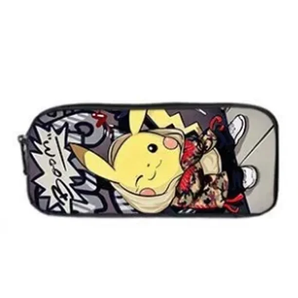 HOT 2PC Pikachu Cartoon Backpack Pokemon Student School Bag Pencil Bag Elf Pokémon Lunch Bag Cartoon School Bag Mochila
