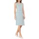thumbnail image 4 of INSPIRE CHIC Vestido sin mangas de tweed para mujer, atuendo de maestra para el regreso a clases, vestido de oficina con cuello barco, vestido ajustado, talla S, azul claro, 4 of 5