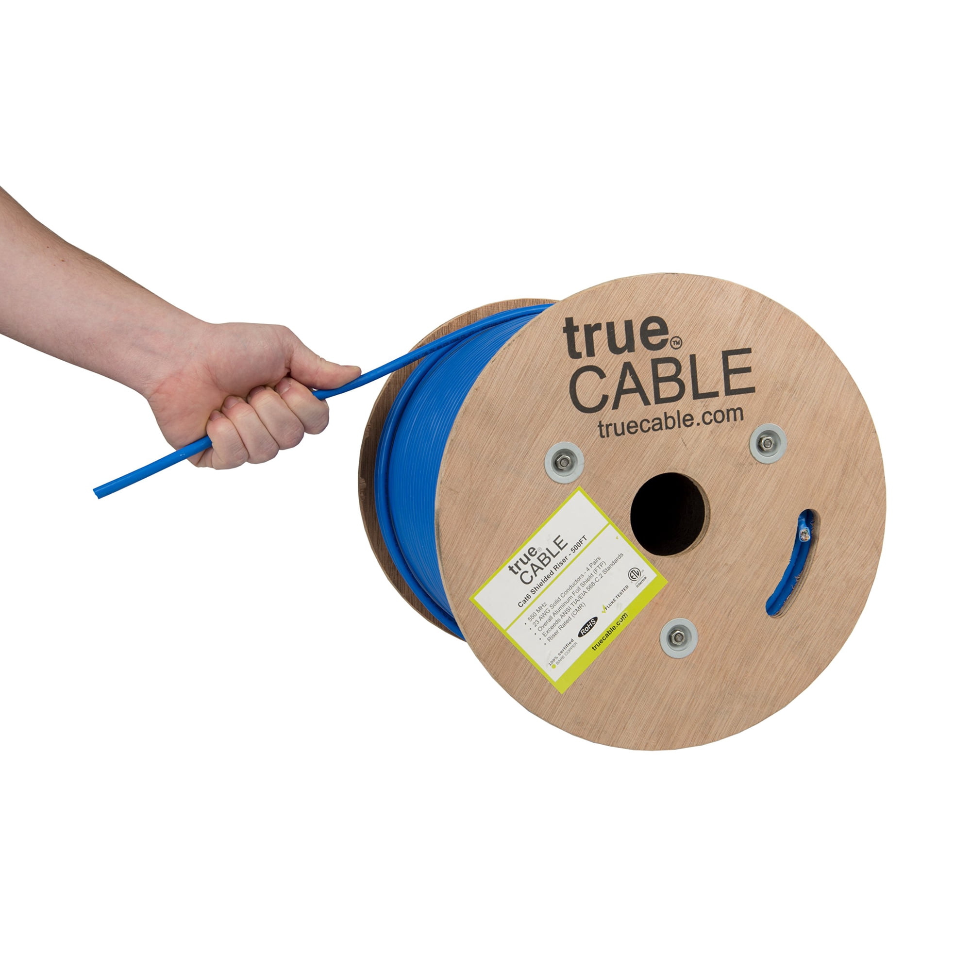 Truecable - Cable Ethernet True Cable Cat6, Elevador Blindado De 500 Pies, Azul