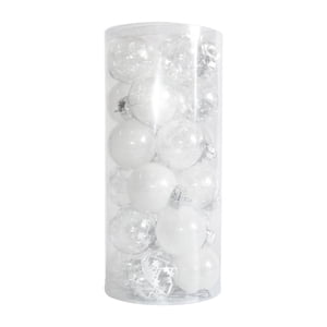 Bothyi - 24X Decoraciones Para Árboles De Navidad Bolas De Navidad Adornos Para Vacaciones Boda Patio Blanco