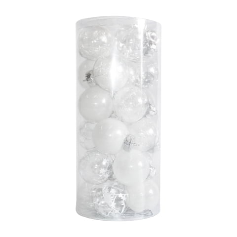 Bothyi - 24X Decoraciones Para Árboles De Navidad Bolas De Navidad Adornos Para Vacaciones Boda Patio Blanco