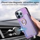 thumbnail image 5 of Funda Magnética Para Iphone 16 Pro Max Con Billetera Y Anillo Protector Resistente Morado, 5 of 6