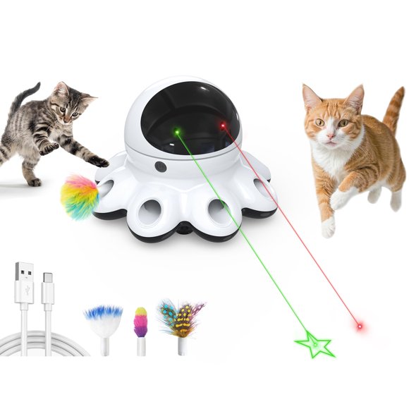 Juguete láser para gato ORSDA de 8 agujeros recargable por USB