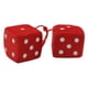 thumbnail image 1 of 2 piezas Auto coche Fuzzy dados puntos ornamento colgante Retro felpa decoración coche estilo espejo retrovisor colgador para coches camiones fiesta Rojo, 1 of 5