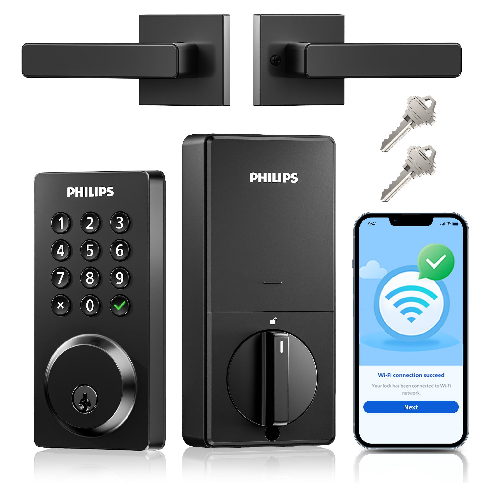 Cerradura Inteligente Wifi Philips Con Manija, Sin Llave