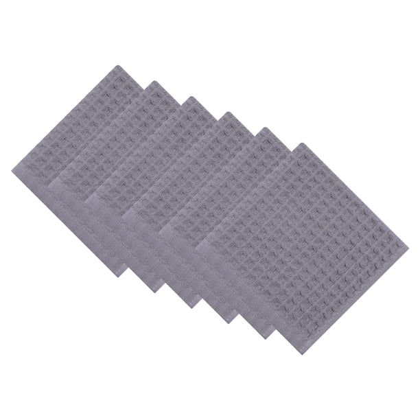 REGALWOVEN Toallas de Algodón con Textura de Waffle, Suaves, de Secado Rápido y Sin Pelusa para el Baño, Cocina, Juego de Toallas Reutilizables Absorbentes 13" x 13" Marrón 6pk