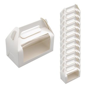 Bothyi - 12 Piezas Cajas Para Pasteles Cajas De Pastelería Con Soporte Navideño Para Acampar Año Nuevo Navidad Blanco