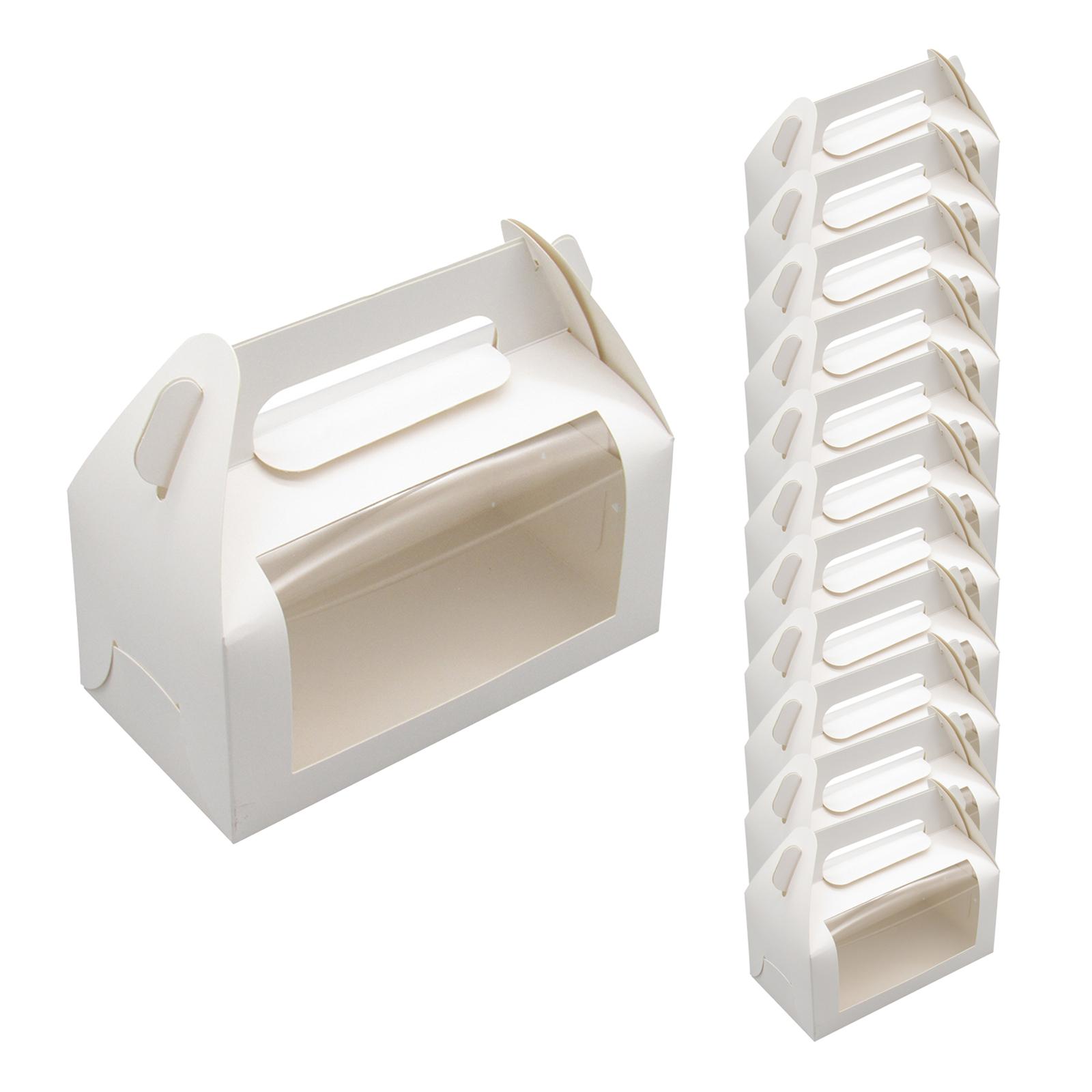 Bothyi - 12 Piezas Cajas Para Pasteles Cajas De Pastelería Con Soporte Navideño Para Acampar Año Nuevo Navidad Blanco