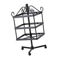 Ioensy - Soporte De Arete De Metal 3 Niveles Pantallas Para Mujeres Para Mujeres Regalo Negro