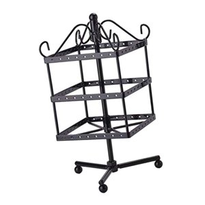 Ioensy - Soporte De Arete De Metal 3 Niveles Pantallas Para Mujeres Para Mujeres Regalo Negro