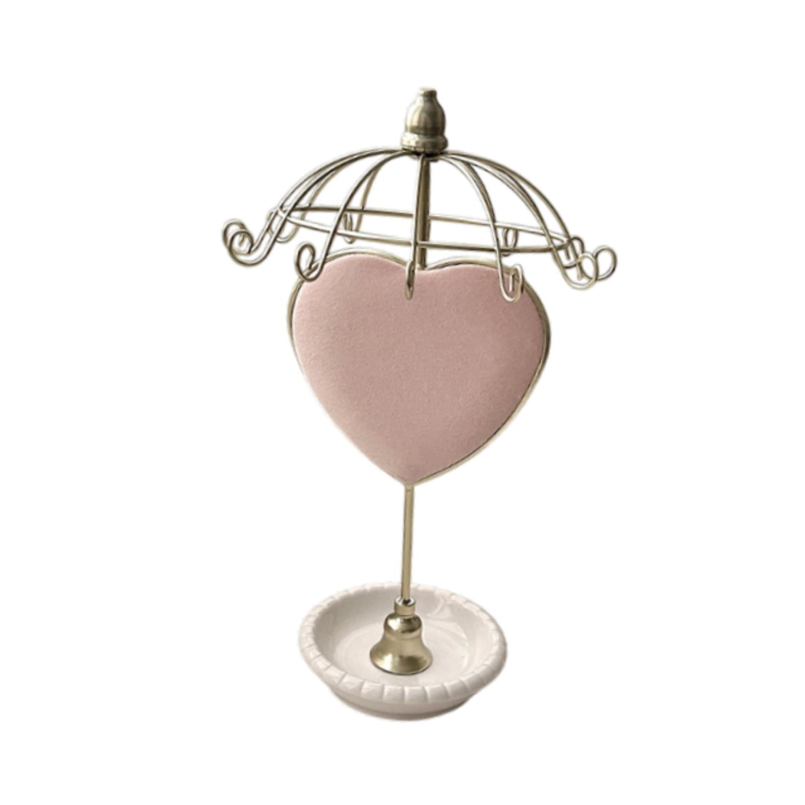 Magideal - Cabecillo Para Soporte De Soporte De Colegio Decoración Giratoria Para El Hogar De Joyería Simple Soporte De Joyería Para Aros De Aro De Los Anillos Rosa