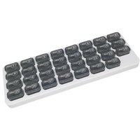 Ioensy - Caja De Pastillas Organizador De Medicamentos Dispensador Estuche Contenedor Almacenamiento Mensual Gris