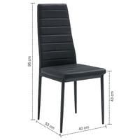 Nevi Express - Pack 6 Silla Negra De Comedor Line