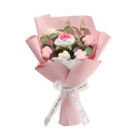 Bothyi - Ramo De Flores De Crochet Terminado, Regalo Para Mamá, Flores Artificiales Tejidas A Mano En Color Rosa