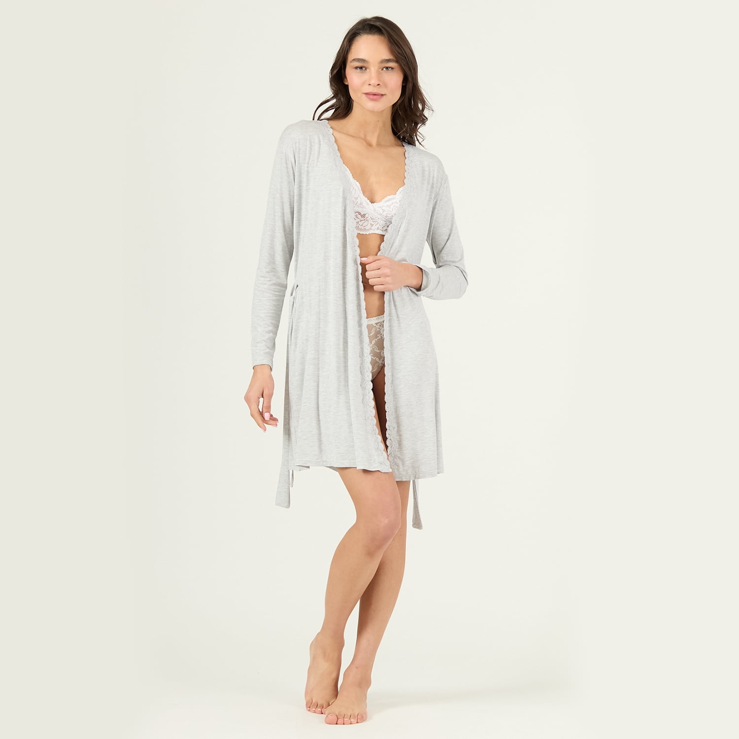 Bbz Barbizon - Bata De Mujer Ana Gris Melange