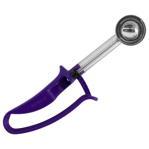 Zeroll 2040-EX Cuchara porcionadora universal EZ de longitud extendida, diseñada para uso con mano derecha o izquierda, apta para lavavajillas, 1 9/16 pulgadas, orquídea