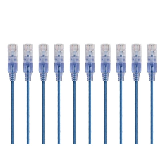 Cable de conexión Ethernet Monoprice Cat6A, paquete de 10, 30 cm, azul
