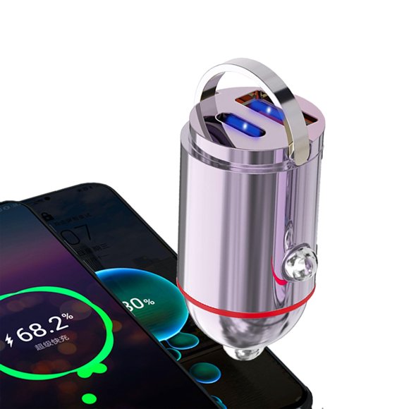 Cargador de coche USB‑C LJkoke 90W morado PD45W+QC45W