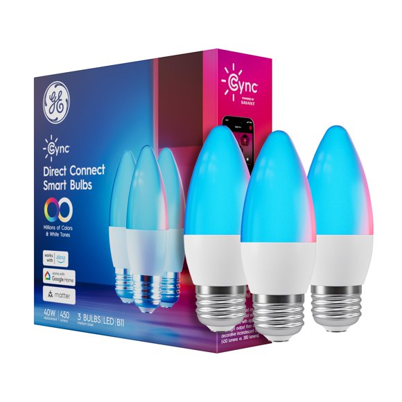 Bombillas LED inteligentes GE Cync que cambian de color (paquete de 3)