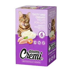 Cajita Naturalistic Cremi Gatos Pollo Y Camarón (30 Tubitos)