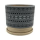 thumbnail image 1 of Macetero Maceta De Ceramica Gris Con Patrones Negros M, 1 of 7