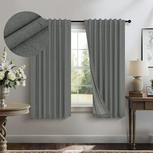 Aura Zeus - Cortina 100% Blackout 2 Paños 160X108 Lino Termica Roller Az Gris Gris