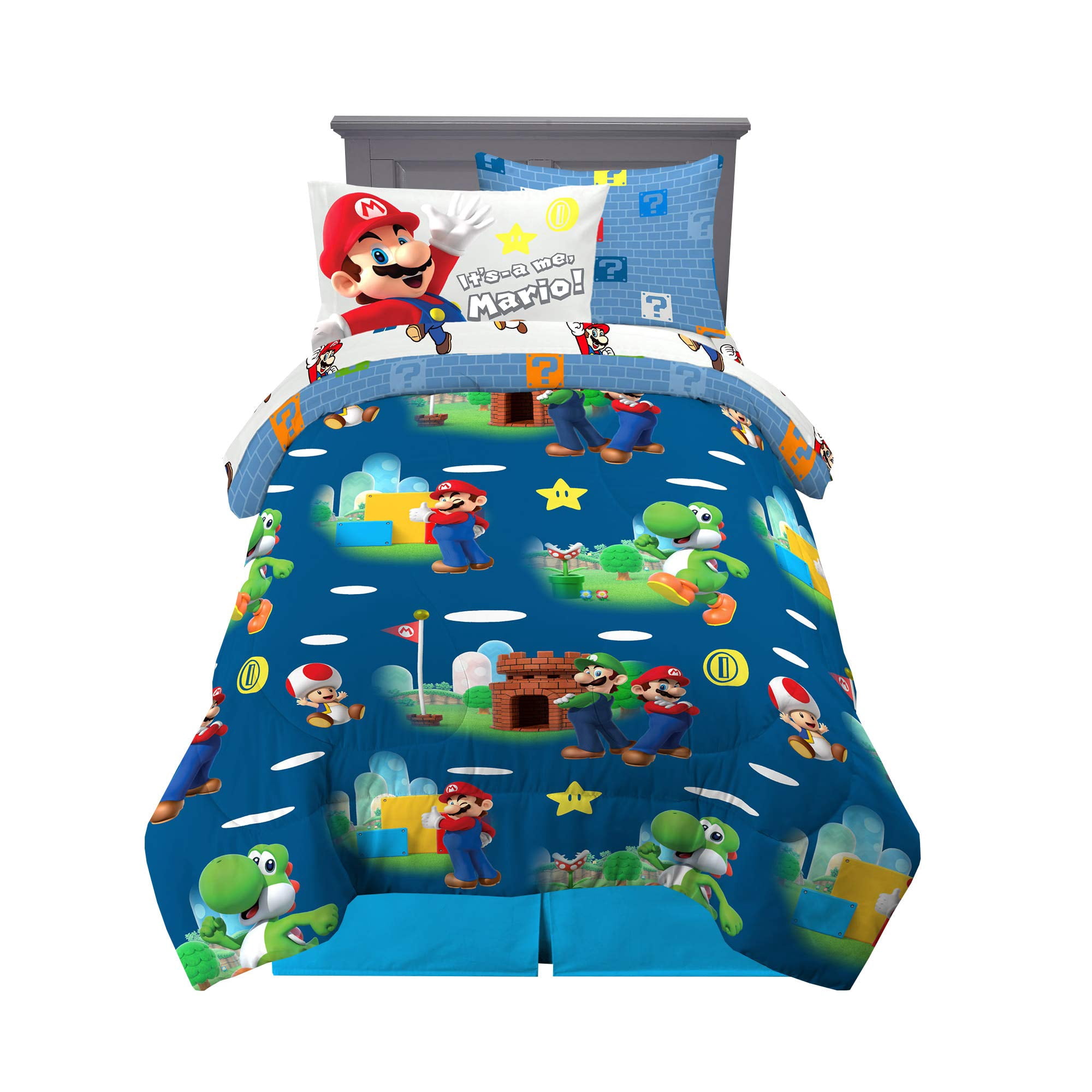 Juego De Ropa De Cama Franco Super Soft Comforter Twin Size Mario