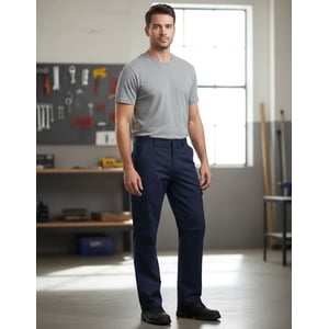 Metalfer - Pantalon Cargo Poplin Azul Talla S