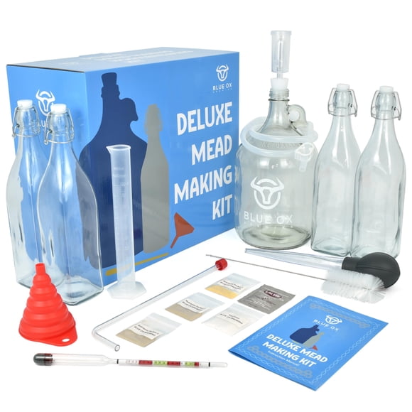 Kit para hacer aguamiel Blue Ox Brewing DELUXE con botellas de almacenamiento