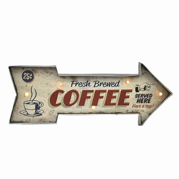 Letrero Vintage Led Fresh Coffe