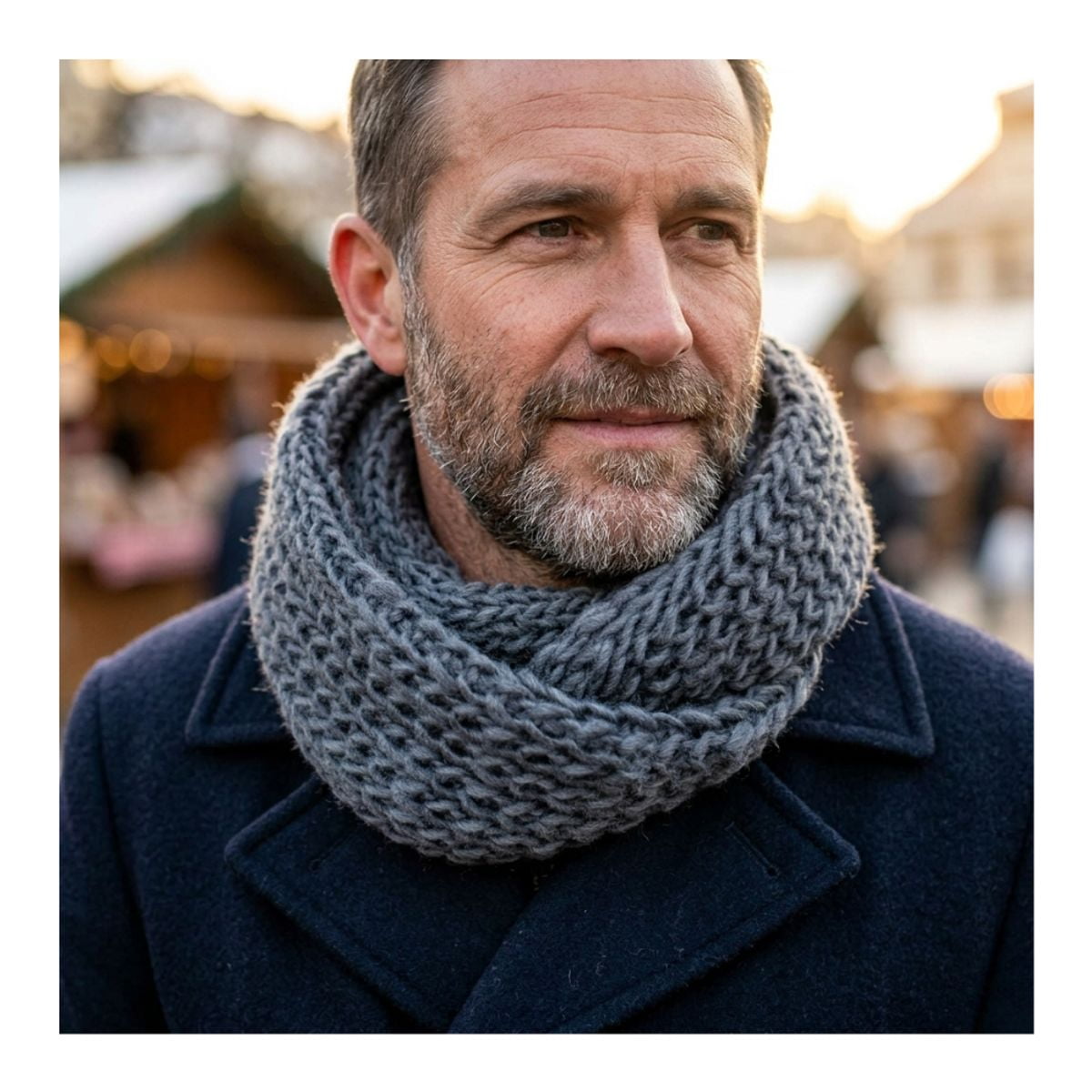 Genérico - Bufanda Cuello Estilo Punto Inglés Lana Invierno Abrigado