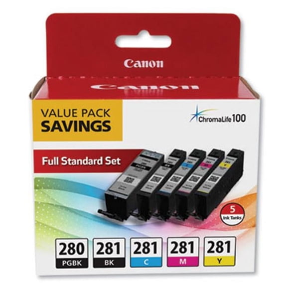 Pack de Valor Cartuchos de Impresora Canon PGI-280 y CLI-281 Negro