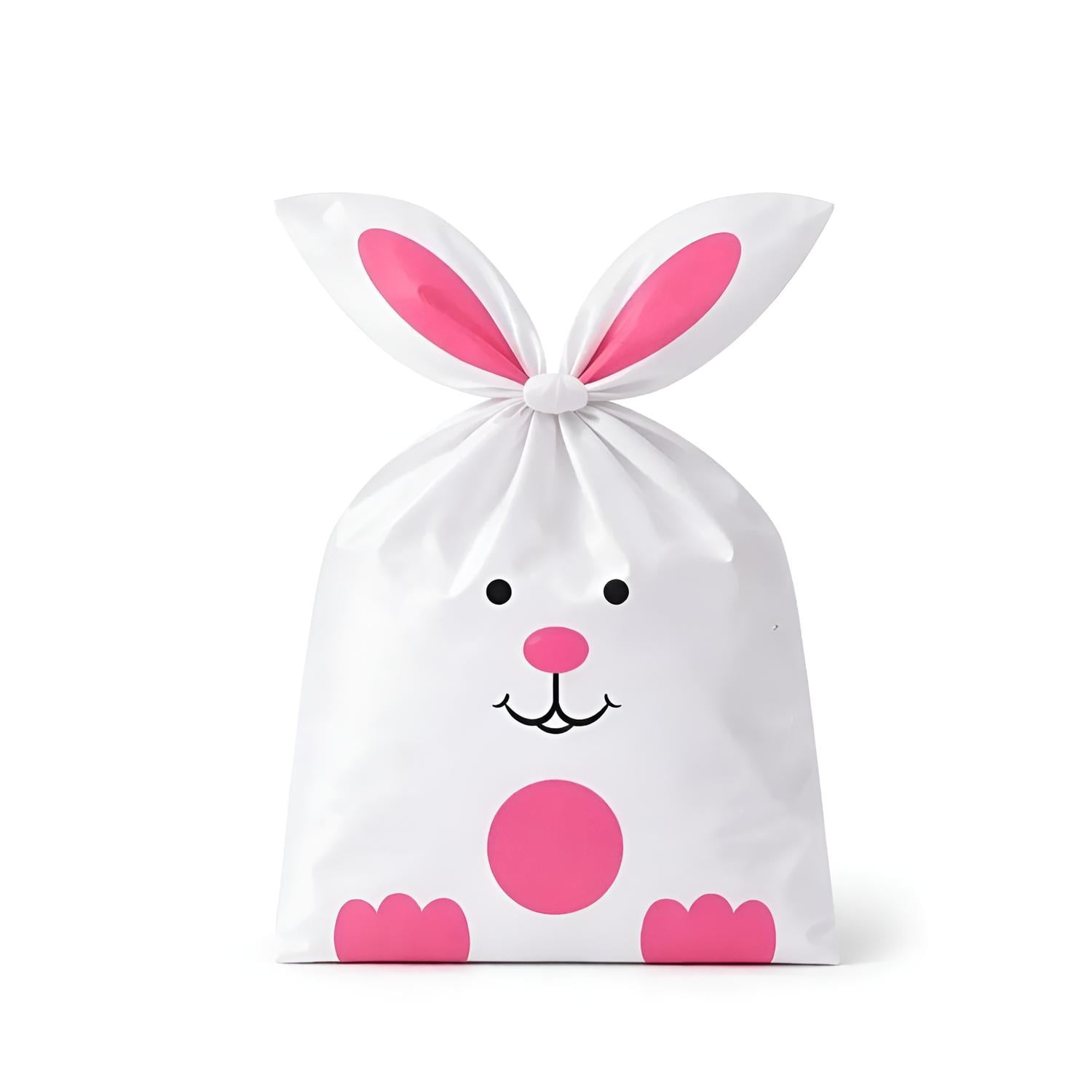 Pasteleriuscl - 50 Bolsas De Plástico Para Dulces De Pascua Bolsa Con Diseño De Conejo De Pascua 22x13cm Bolsas